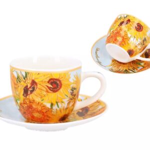 Filiżanka Espresso ze Spodkiem Carmani Vincent van Gogh Słoneczniki