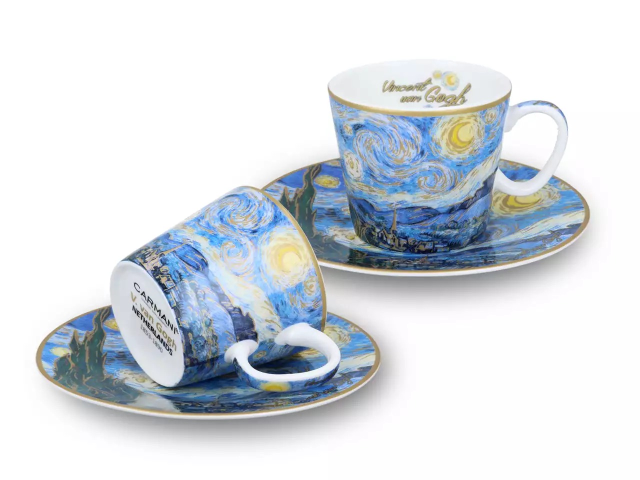 Filiżanki espresso Carmani – Van Gogh Gwiaździsta noc (Komplet 2 szt.) - obrazek 2