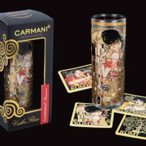 Kieliszek do wódki Carmani G. Klimt – Pocałunek + komplet podkładek