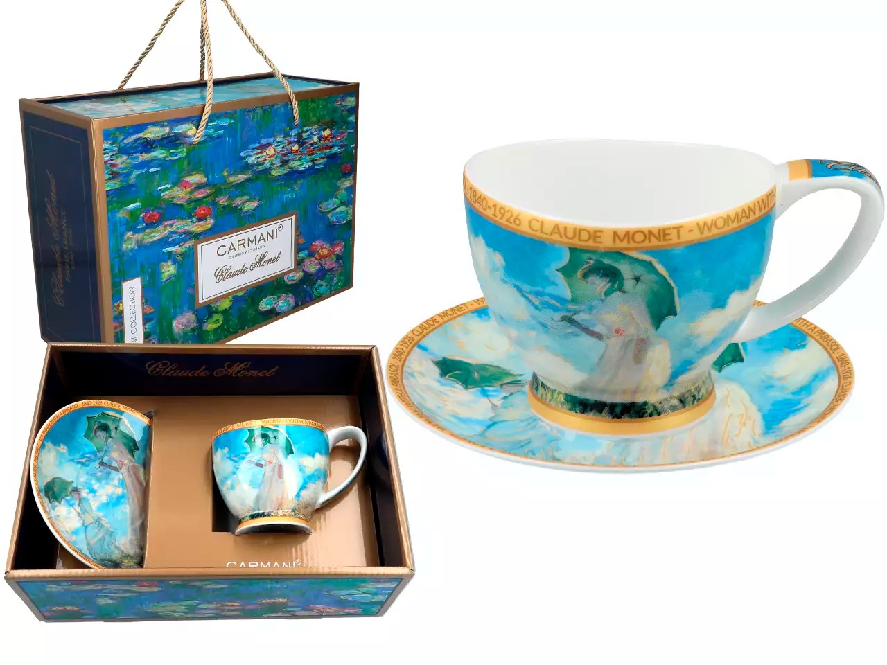 Filiżanka Big Vanessa Carmani Claude Monet Kobieta z Parasolem
