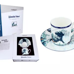 Filiżanka ze spodkiem Carmani Hokusai Katsushika Wielka Fala w Kanagawie