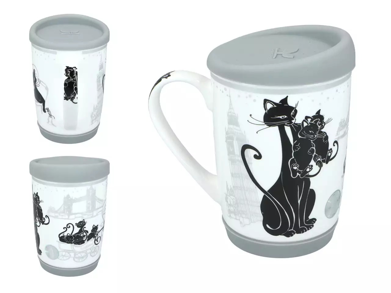 Kubek Carmani Travelling Cats – Londyn (z przykrywką) - obrazek 2
