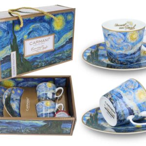 Filiżanki espresso Carmani – Van Gogh Gwiaździsta noc (Komplet 2 szt.)