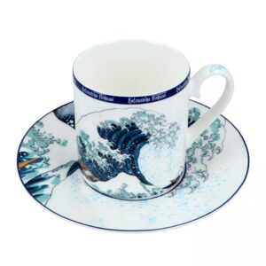 Filiżanka ze spodkiem Carmani Hokusai Katsushika Wielka Fala w Kanagawie