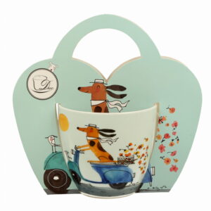 Kubek Duo w koszyczku – Psi Świat Pies na skuterze