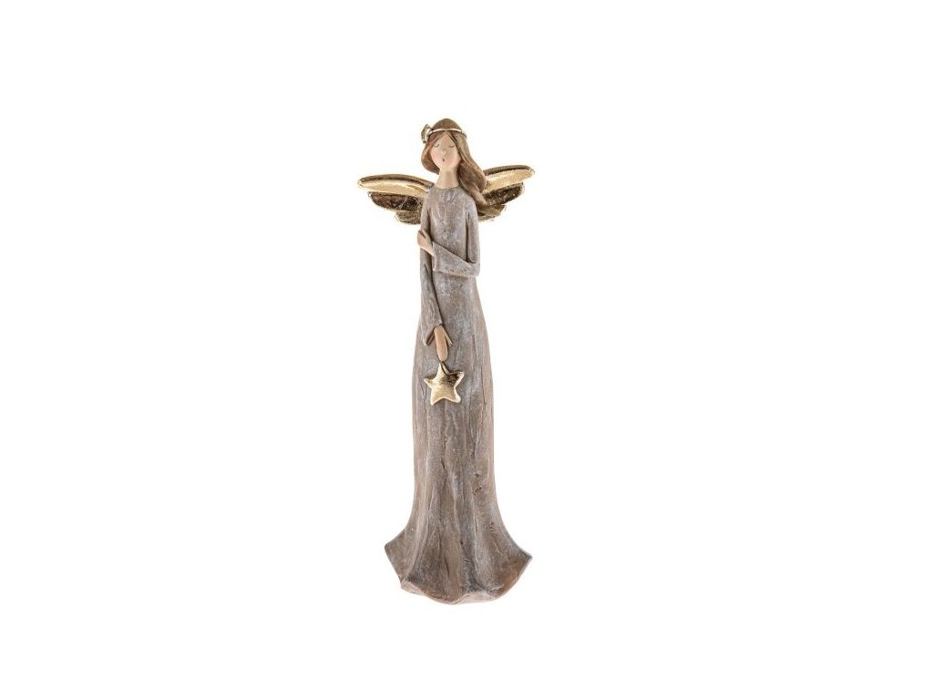 Figurka anioła Dakls – Smukły ze Złotą Gwiazdą Vintage