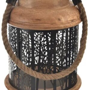 Świecznik z drewna mango Indecor Black – 18x18x25 cm