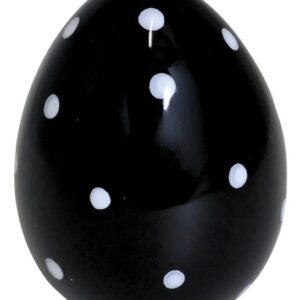 Ceramiczne jajko w kropki Ewax – Czarno-Biała Ozdoba 8,5cm