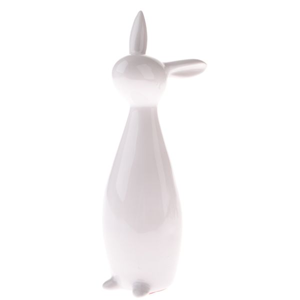 Figurka porcelanowy zając Dakls – Smukła Biel Minimalizm