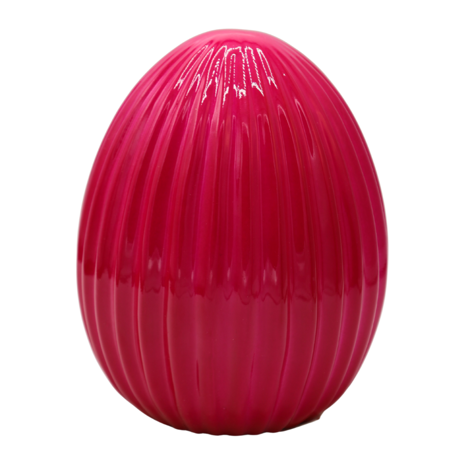 Ceramiczne jajko ryflowane Ewax – Fuksja Połysk 17cm