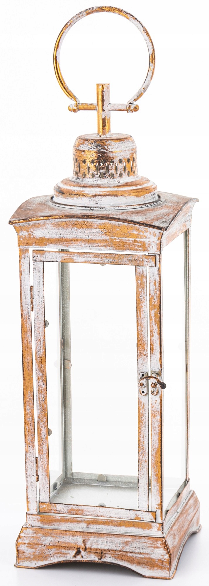 Lampion metalowy Artpol Złoty – Przecierany Shabby Chic 79cm