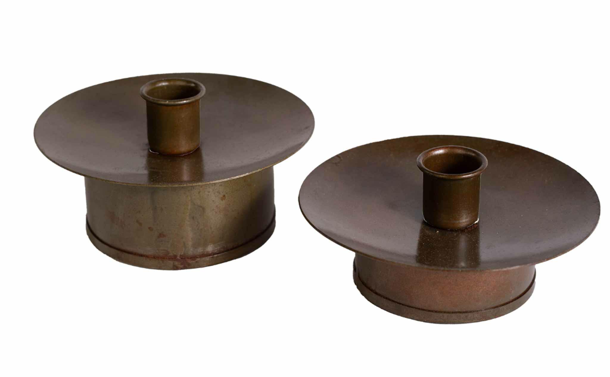 Świecznik na osłonkę Belldeco Rustic – Metalowy Stary Brąz