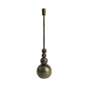 Wysoki świecznik metalowy Belldeco – Geometryczna Wieża z Patyną 46cm