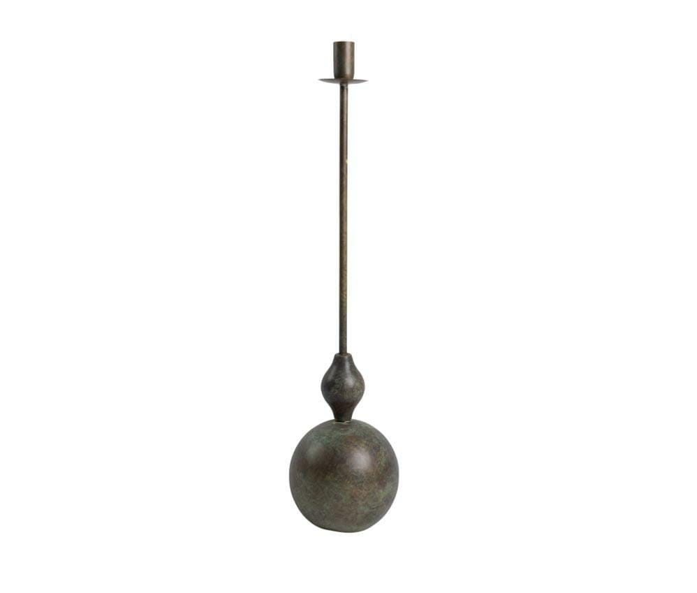 Metalowy świecznik butla Belldeco – Rustykalna Zieleń i Patyna 55cm