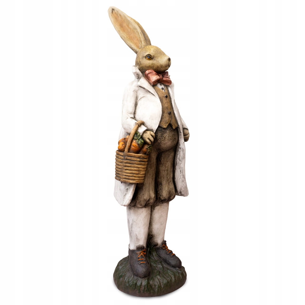 Figurka dekoracyjna Solisdecor – Wysoki Zając z Koszem 80cm