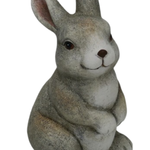Ceramiczny zając siedzący S&Garden – Szara Figurka w Stylu Kamiennym 18cm