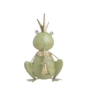 Metalowa figurka żaby Canea – Król z Trąbką Retro