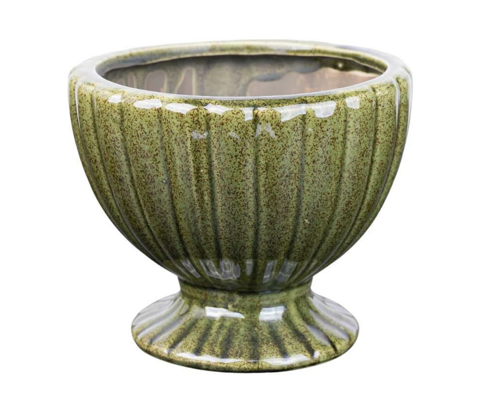 Ceramiczna osłonka na nóżce Belldeco – Oliwkowa Zieleń Vintage