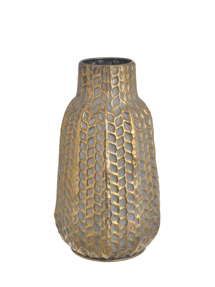 Metalowy wazon Canea – Złoty Plaster Miodu Vintage