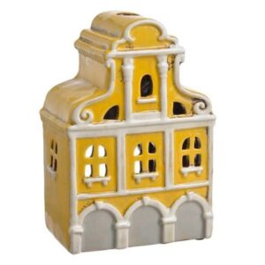 Ceramiczny domek lampion Canea – Żółty z Trzema Bramami