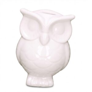 Ceramiczna skarbonka sowa Emized – Biała Figurka Szkliwiona