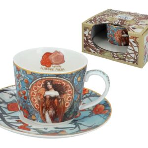 Filiżanka ze spodkiem Carmani Alfons Mucha – porcelana artystyczna
