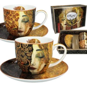 Komplet 2 filiżanek ze spodkami Carmani Gustav Klimt Złote łzy