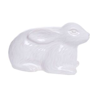 Ceramiczna figurka zając Ewax – biały połysk wielkanocny