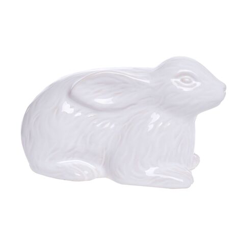 Ceramiczna figurka zając Ewax – biały połysk wielkanocny