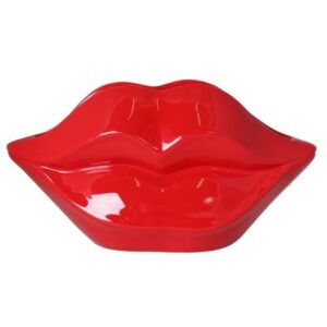 Czerwony wazon ceramiczny usta Ewax – styl pop-art