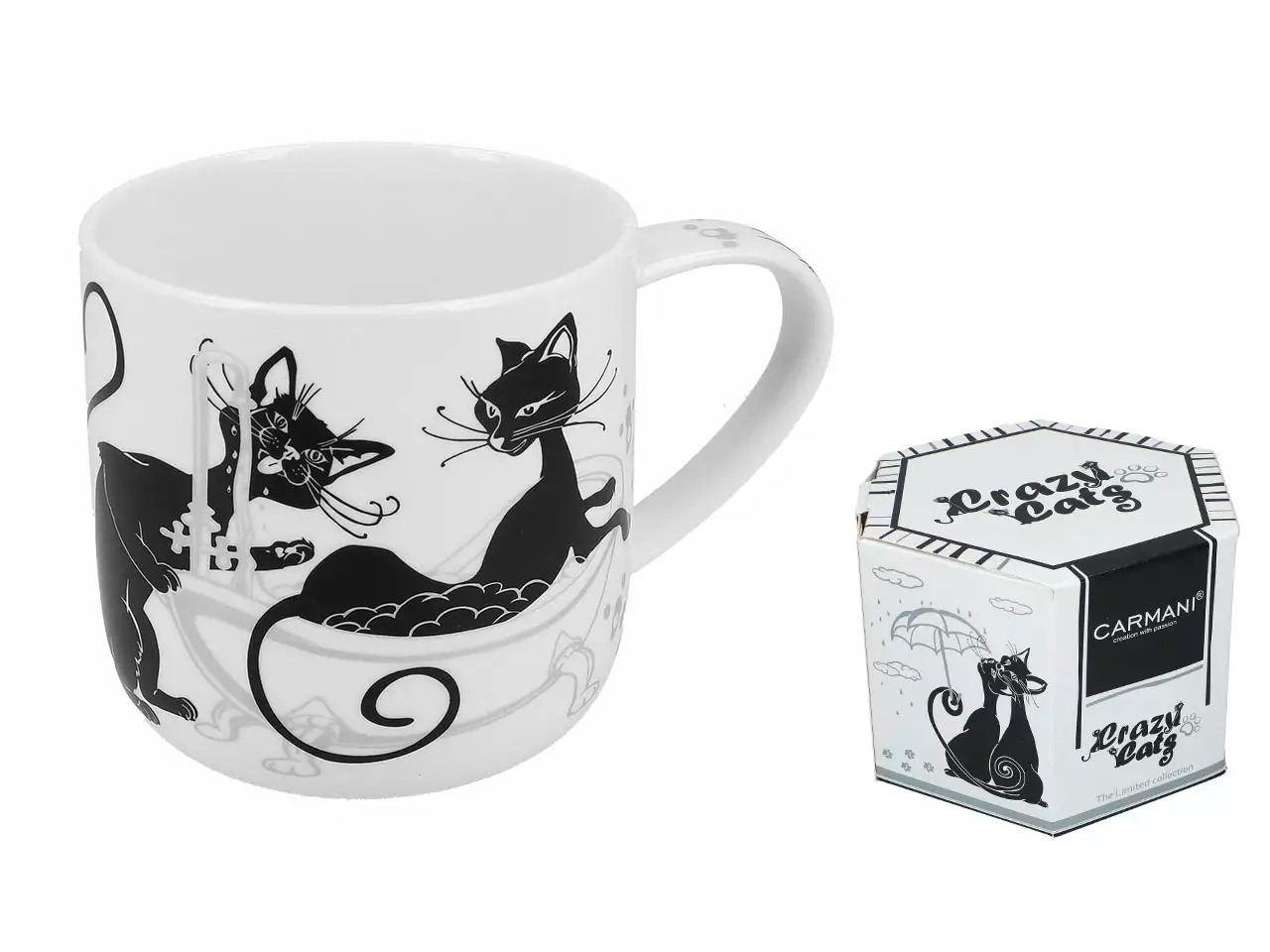 Kubek Carmani Koty czyścioszki Koci świat – porcelanowy