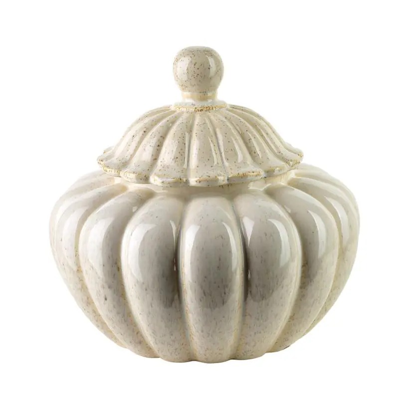 Ceramiczny pojemnik z pokrywą Mondex Evam – kremowy, 24,5 cm