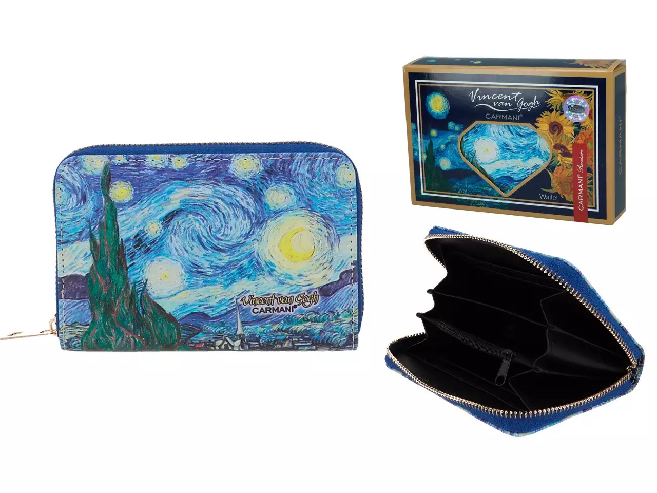 Portfel na suwak Van Gogh Gwiaździsta Noc Carmani