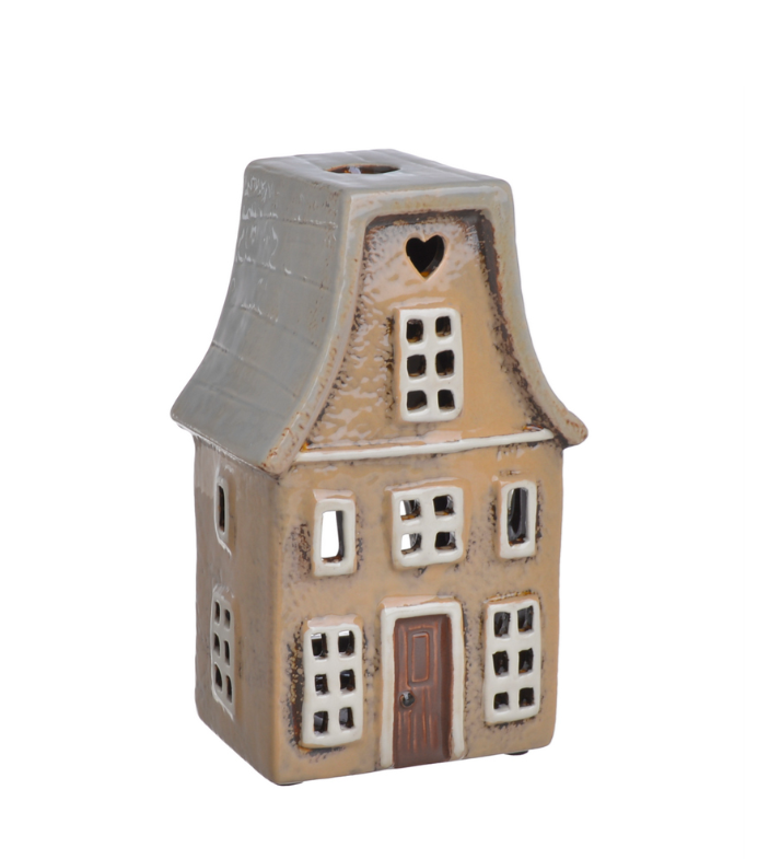 Figurka ceramiczna Piaskowa Kamieniczka Canea – lampion w stylu scandi