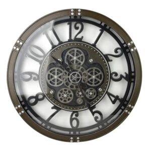 Zegar ścienny Mondex Ramsey 60 cm – cichy mechanizm i ruchome koła zębate