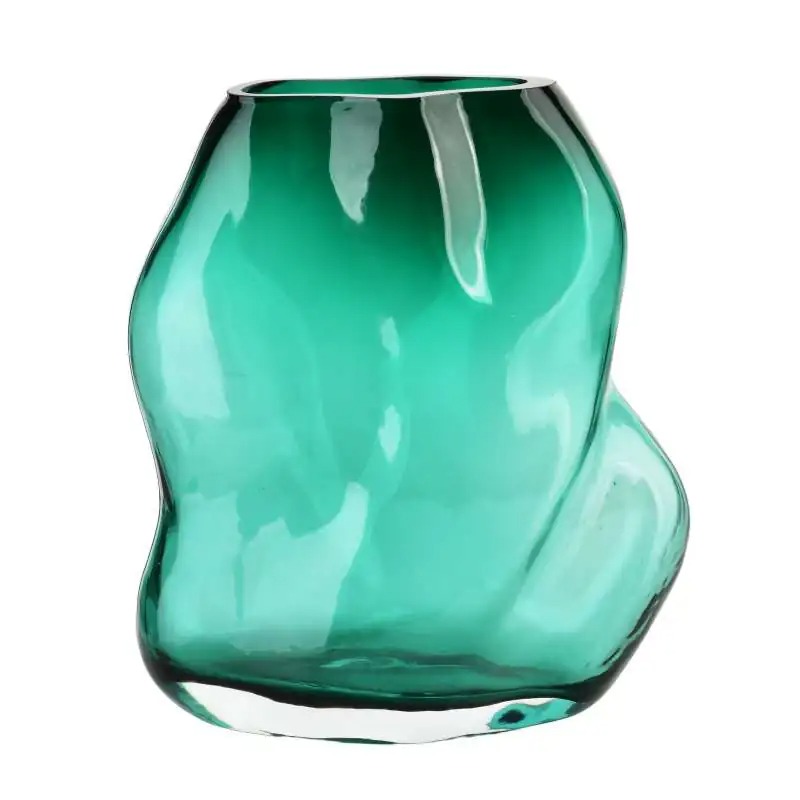 Szklany wazon zielony Mondex Serenite – 19x10x23,5 cm