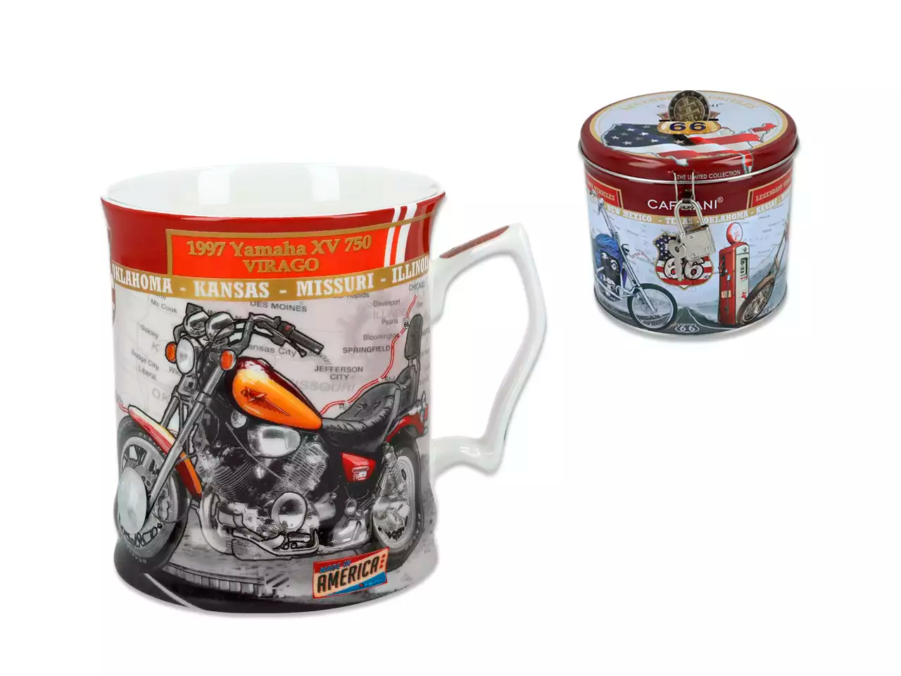 Kubek Carmani Motocykl Yamaha w puszce skarbonce