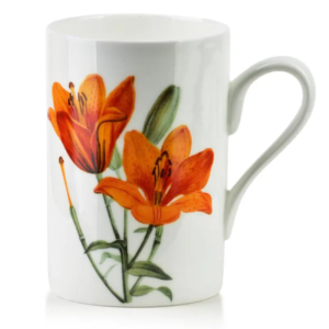 Kubek porcelanowy bone china Affekdesign ARMANO z kwiatem
