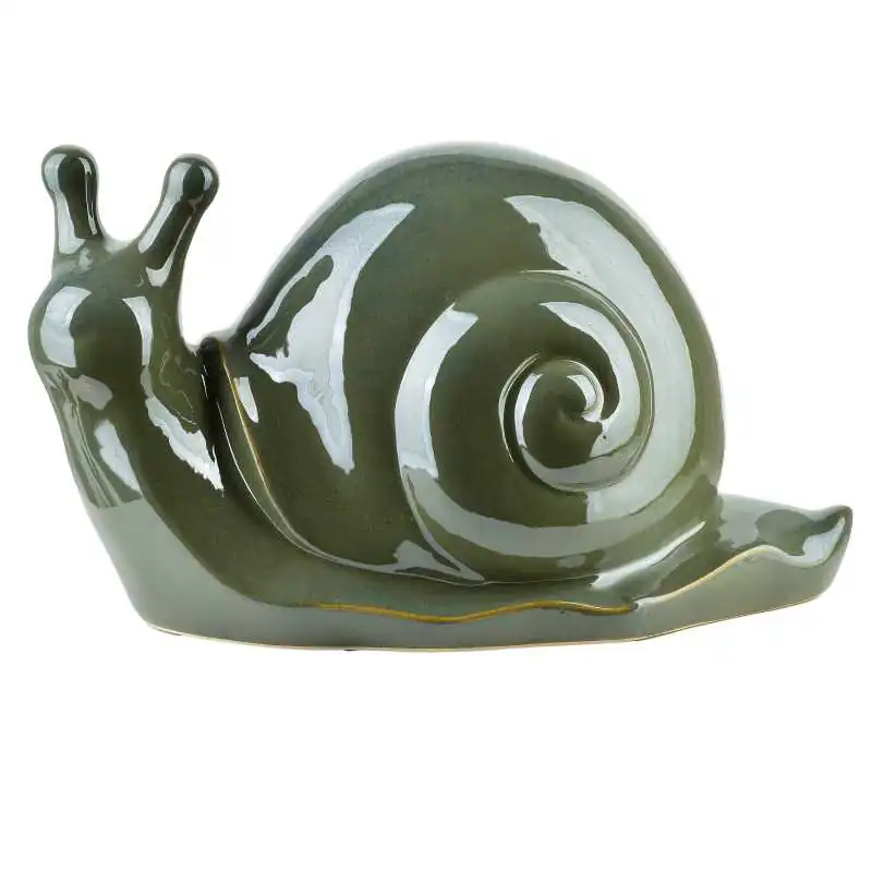 MAVE GREEN Figura ślimak ceramiczny Mondex zielony 34,5 cm